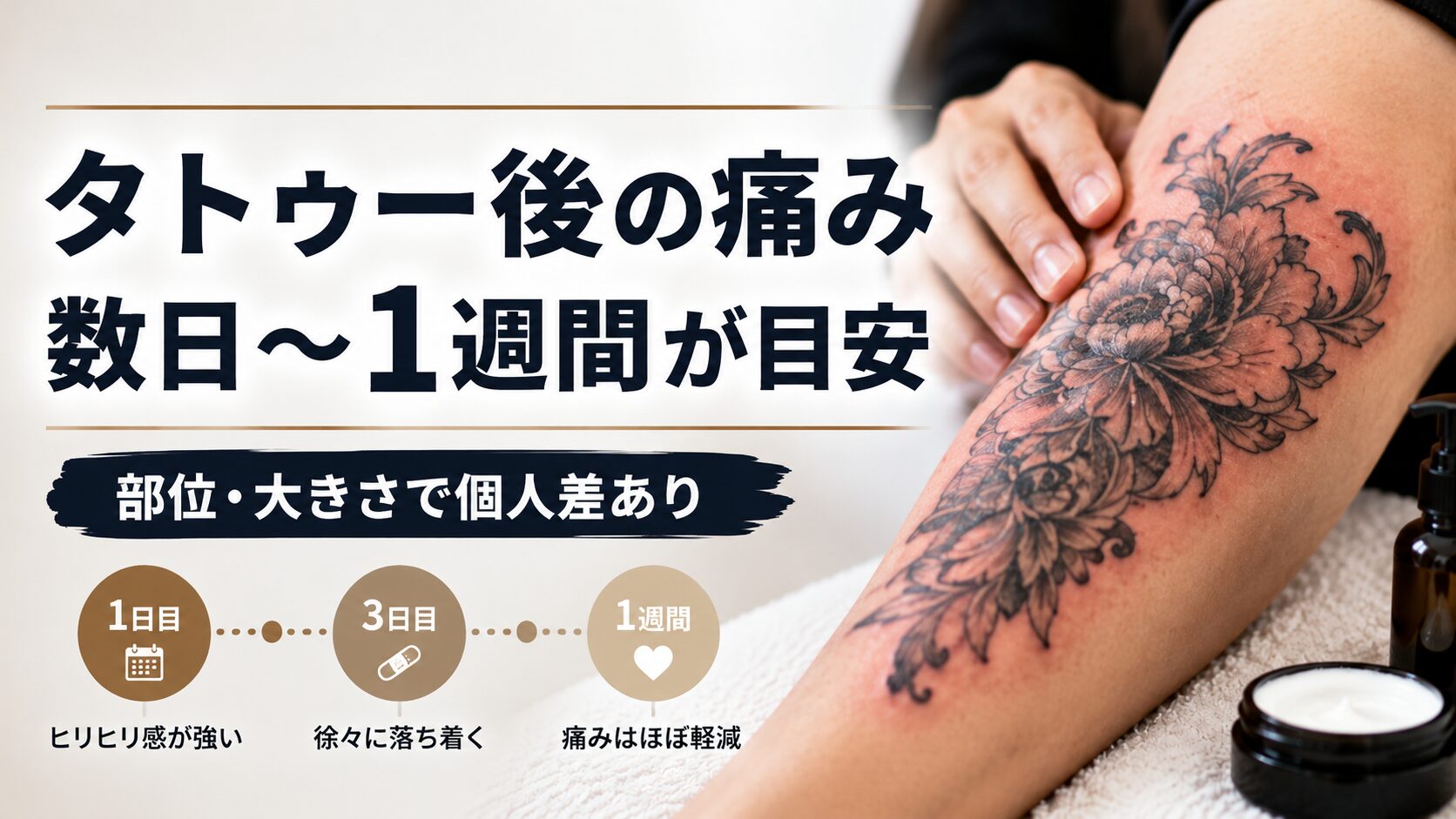 タトゥー後の痛みが続く期間と回復過程の目安