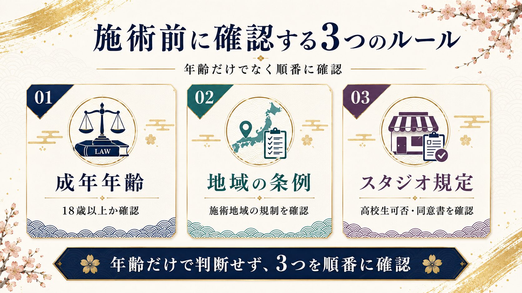 タトゥースタジオ予約前の年齢確認チェック