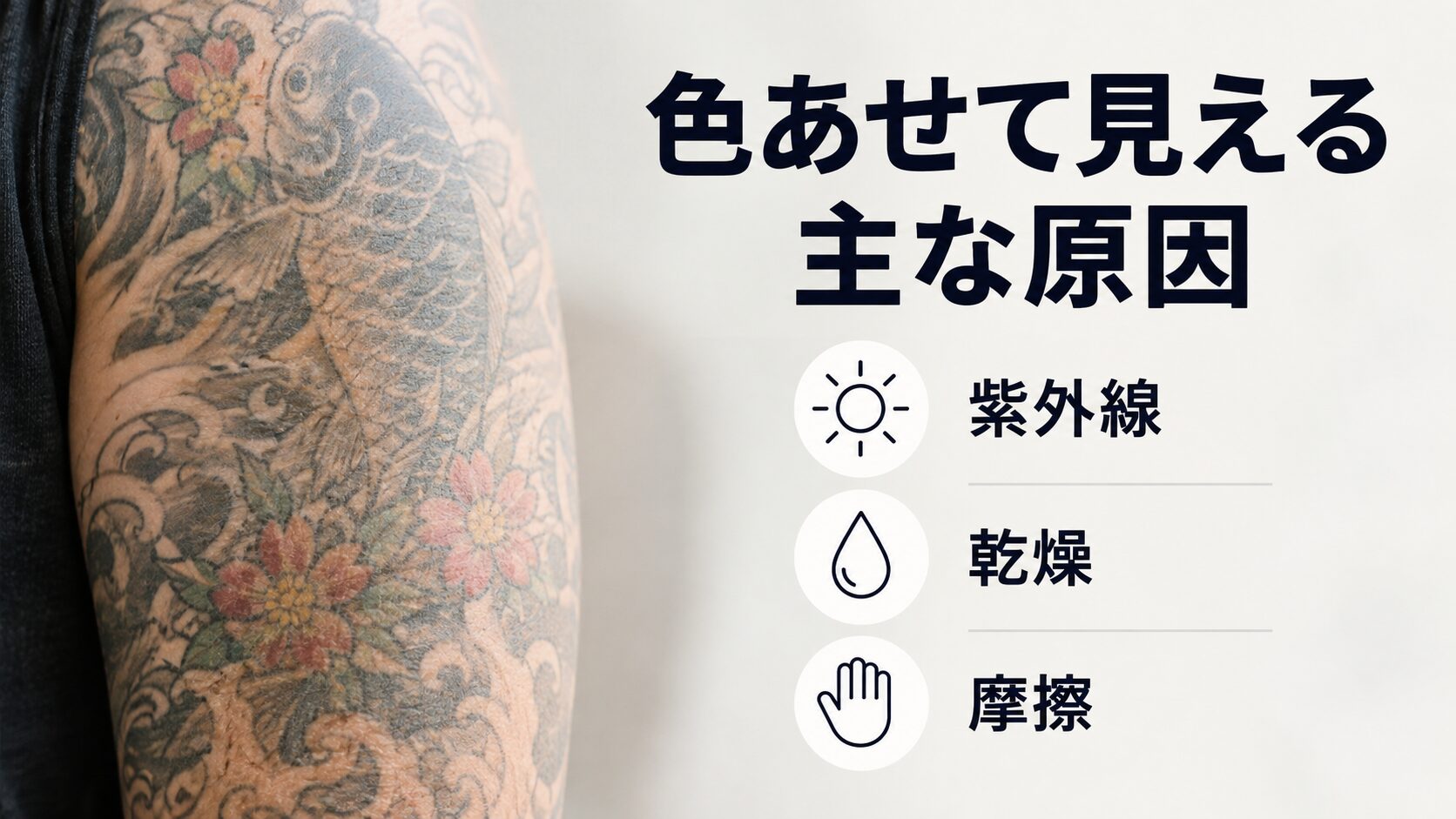 タトゥーや刺青が色あせて見える主な原因