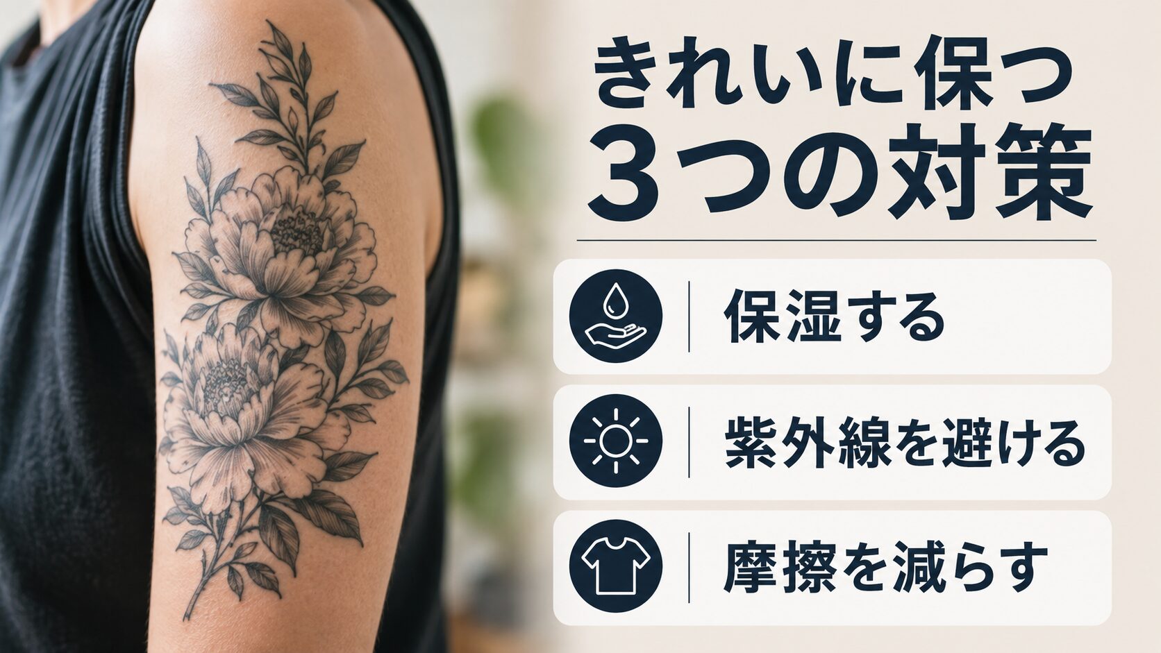 タトゥーや刺青をきれいに保つ3つの対策