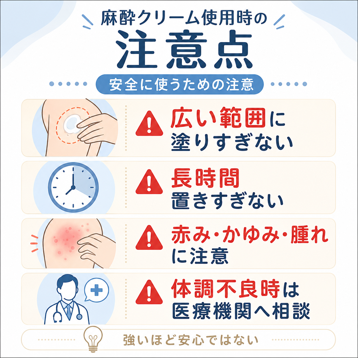 麻酔クリーム使用時の注意点