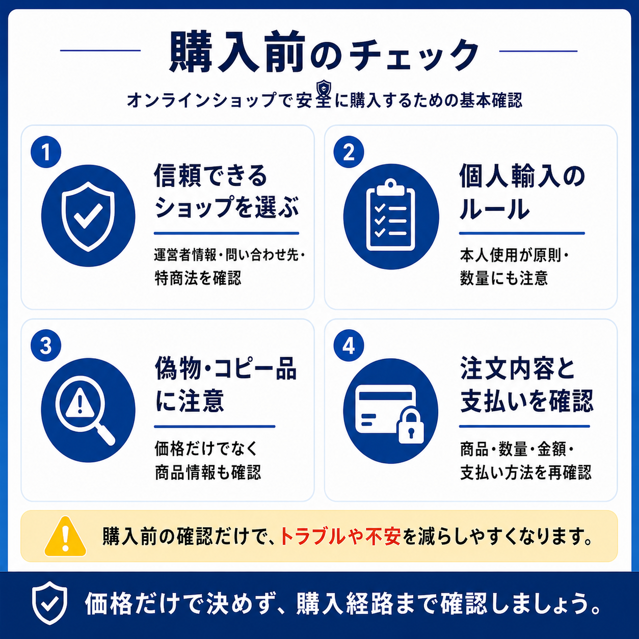 TKTXをオンラインショップで購入する前の4つの確認ポイント