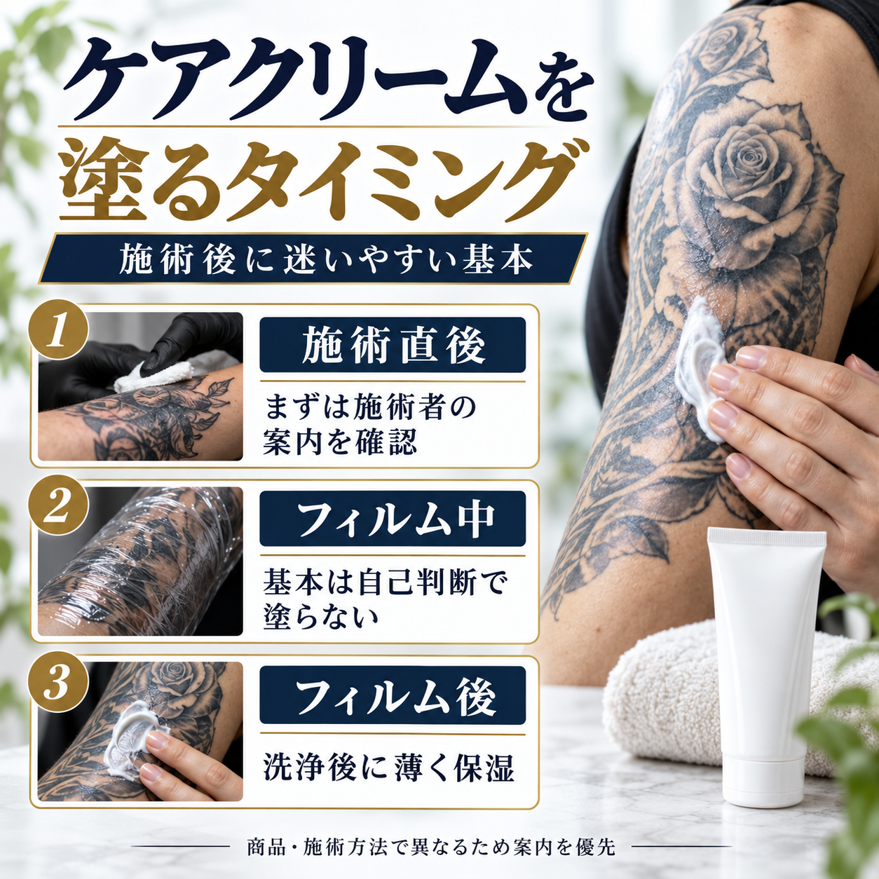 タトゥー後のケアクリームを使うタイミング