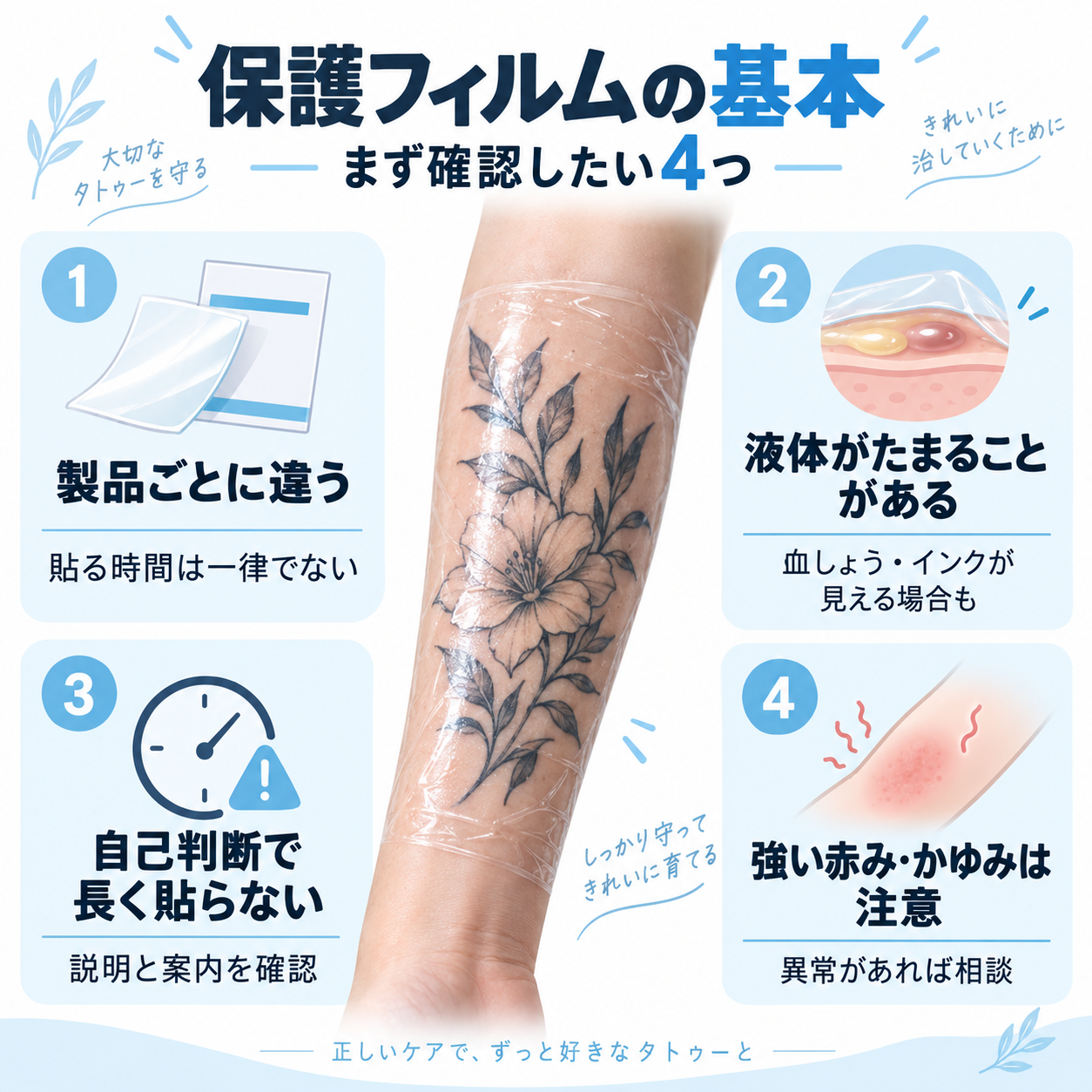 タトゥー後の保護フィルムで確認したい基本ポイント